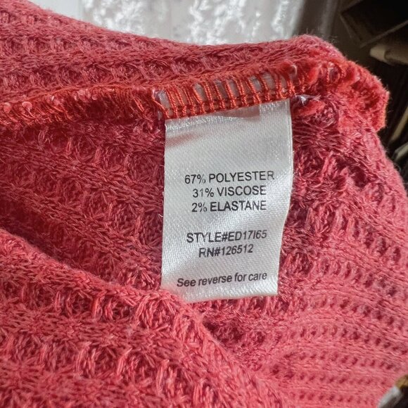 Aratta Silent Journey Waterfall Waffle Knit Open Cardigan Beading Boho Size M - Picture 9 of 10